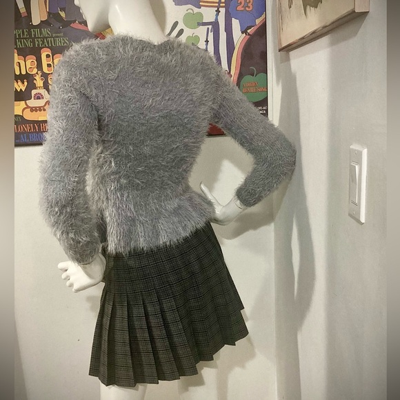 Empire Records Costume - Blue Faux Mohair Top and Vintage Blue Plaid Kilt - Picture 5 of 12
